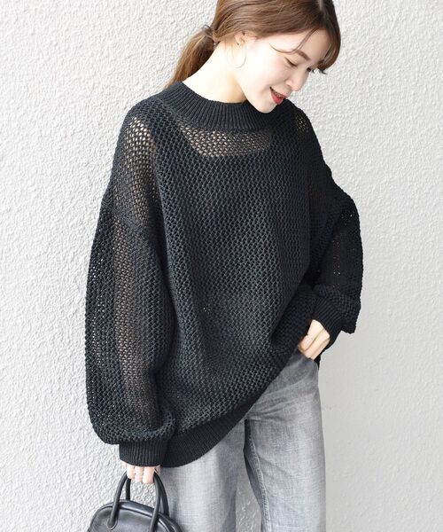 SHIPS for women - SHIPS ニット コットンペーパーメッシュプルオーバー◆ SHIPS（シップス）の「コットンペーパーメッシュプルオーバー