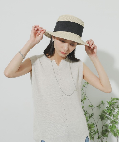 SENSE OF PLACE by URBAN RESEARCH(センスオブプレイスバイアーバンリサーチ)の「コンパクトカプリーヌハット(ハット・レディース・ブラック/ベージュ/ダークブラウン/アイボリー・ONE)」の2枚目の写真