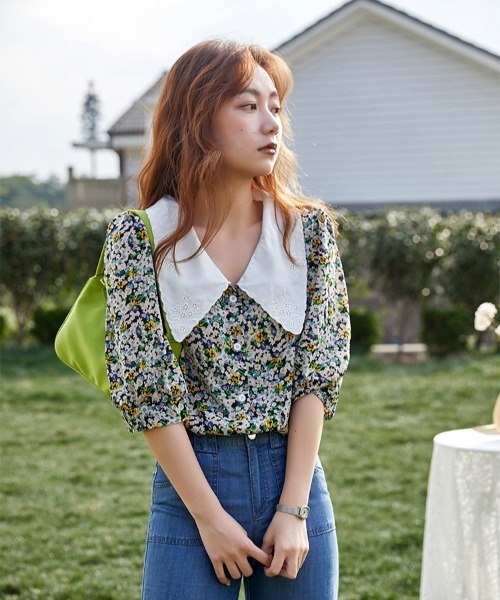 yuue' ( wear )（ユーイ）の「ビッグカラー花柄シャツブラウス（シャツ