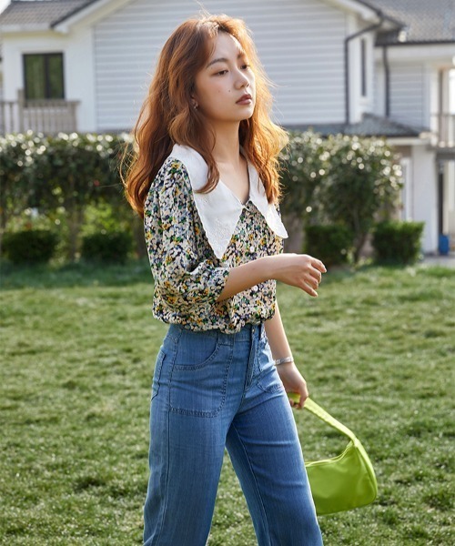 yuue' ( wear )（ユーイ）の「ビッグカラー花柄シャツブラウス（シャツ