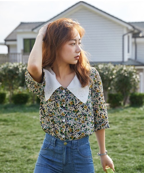 エイミー♡花柄ブラウス EIMY ISTOIRE（エイミーイストワール）の「elleme flower シャツ