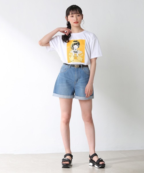 Honeys（ハニーズ）の「ベルト付ショートパンツ（デニムパンツ