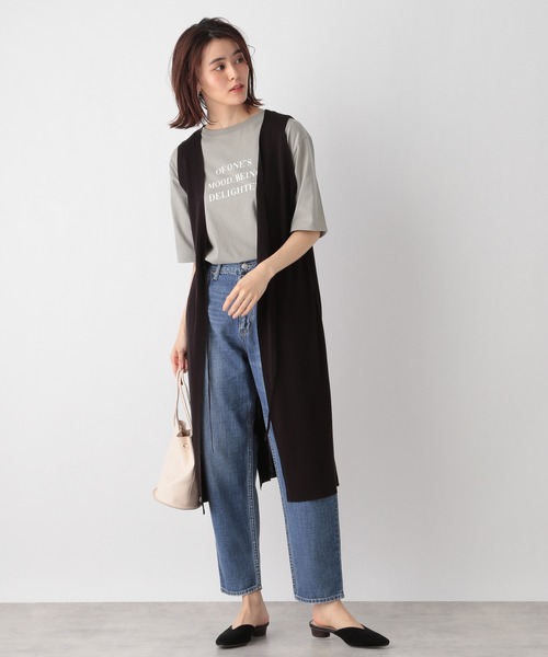 LEPSIM(レプシィム)の「ラウンドヘムロゴプリントT 936566(Tシャツ/カットソー・レディース・オフホワイト/チャコールグレー/オリーブ・FREE)」の14枚目の写真