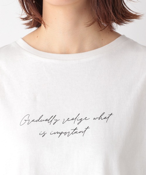 セール】ラウンドヘムロゴプリントT 936566（Tシャツ