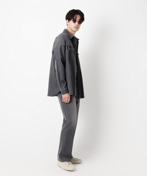OPAQUE.CLIP（オペークドットクリップ）の「◆コットン混デニム BIGシャツ【UNISEX】（デニムジャケット・レディース・ガンメタ/ブルー/ネイビー・00）」の18枚目の写真