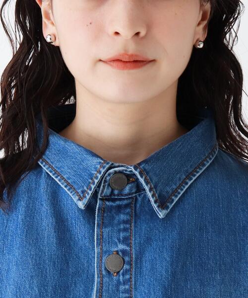 OPAQUE.CLIP（オペークドットクリップ）の「◆コットン混デニム BIGシャツ【UNISEX】（デニムジャケット・レディース・ガンメタ/ブルー/ネイビー・00）」の21枚目の写真