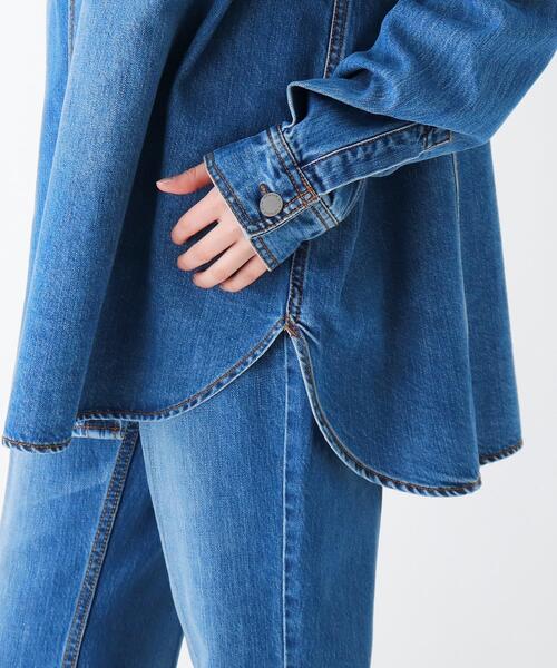OPAQUE.CLIP（オペークドットクリップ）の「◆コットン混デニム BIGシャツ【UNISEX】（デニムジャケット・レディース・ガンメタ/ブルー/ネイビー・00）」の22枚目の写真