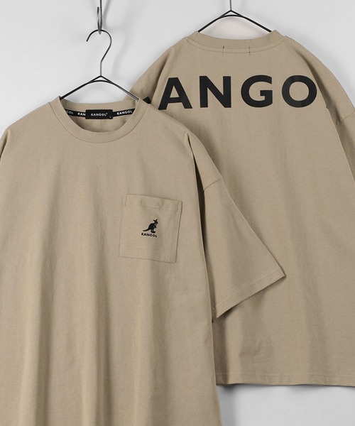 KANGOL（カンゴール）の「【KANGOL/カンゴール】バックプリント ブランドロゴ ポケット付Tシャツ（Tシャツ/カットソー・メンズ・ブラック/ベージュ/オフホワイト/オリーブ・M/L/XL）」の4枚目の写真