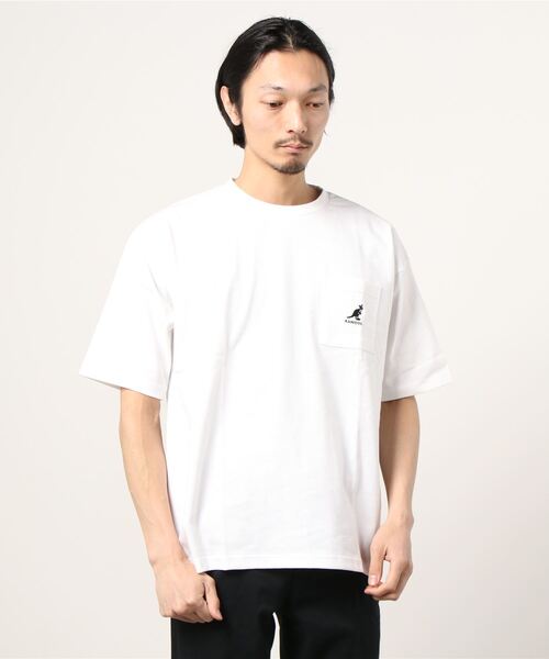 KANGOL（カンゴール）の「【KANGOL/カンゴール】バックプリント ブランドロゴ ポケット付Tシャツ（Tシャツ/カットソー・メンズ・ブラック/ベージュ/オフホワイト/オリーブ・M/L/XL）」の5枚目の写真