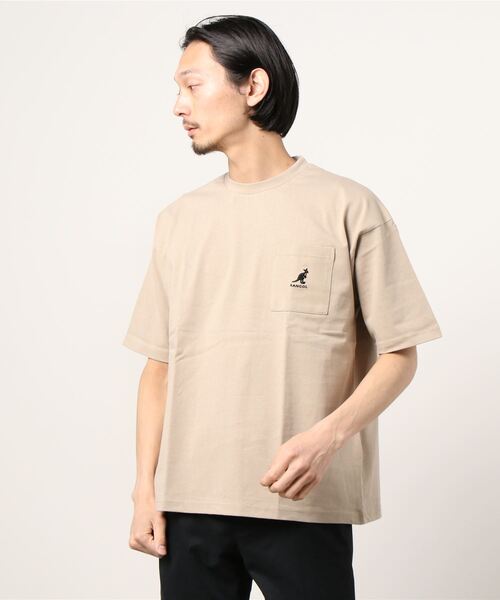KANGOL（カンゴール）の「【KANGOL/カンゴール】バックプリント ブランドロゴ ポケット付Tシャツ（Tシャツ/カットソー・メンズ・ブラック/ベージュ/オフホワイト/オリーブ・M/L/XL）」の10枚目の写真