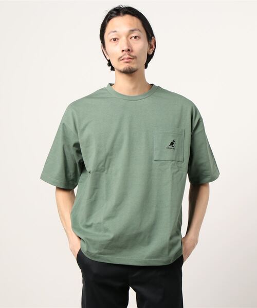 KANGOL（カンゴール）の「【KANGOL/カンゴール】バックプリント ブランドロゴ ポケット付Tシャツ（Tシャツ/カットソー・メンズ・ブラック/ベージュ/オフホワイト/オリーブ・M/L/XL）」の12枚目の写真