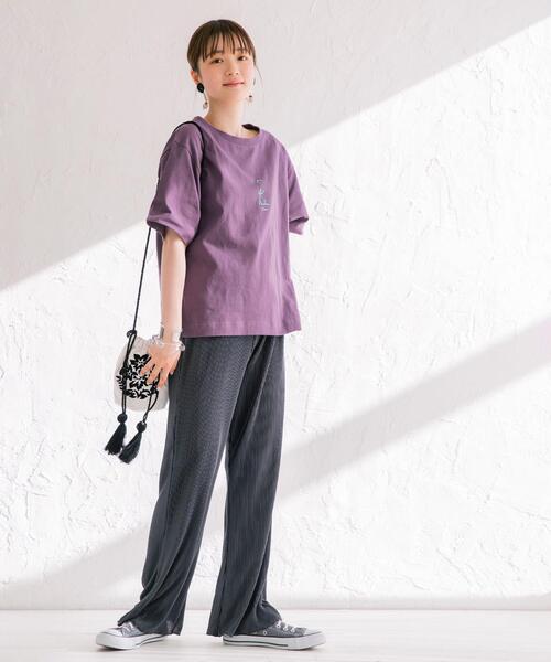 coen（コーエン）の「シャイニープリーツイージーパンツ#（その他パンツ・レディース・ケリー/テラコッタ/ベージュ/ダークグレー・MEDIUM/LARGE）」の21枚目の写真