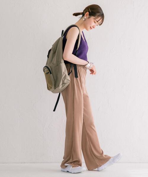 coen（コーエン）の「シャイニープリーツイージーパンツ#（その他パンツ・レディース・ケリー/テラコッタ/ベージュ/ダークグレー・MEDIUM/LARGE）」の17枚目の写真