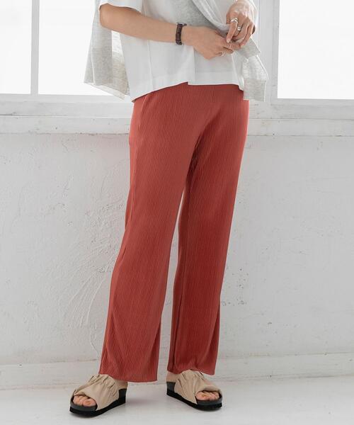 coen（コーエン）の「シャイニープリーツイージーパンツ#（その他パンツ・レディース・ケリー/テラコッタ/ベージュ/ダークグレー・MEDIUM/LARGE）」の7枚目の写真