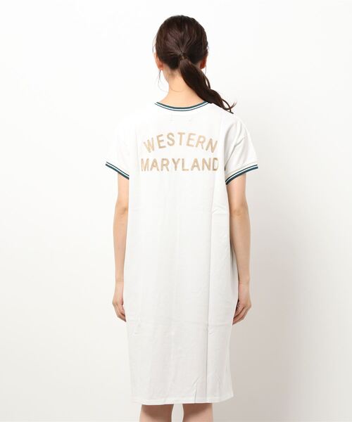 CUBE SUGAR（キューブシュガー）の「鹿の子ライン リブ クルーネック ワンピース（ワンピース・レディース・ホワイト/チャコールグレー/ベージュ・M）」の17枚目の写真