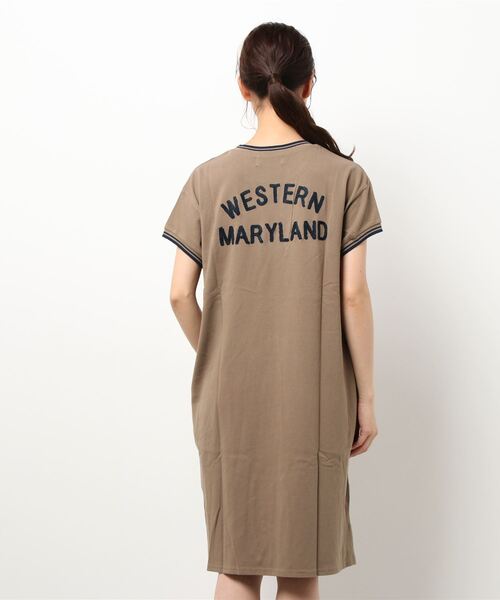 CUBE SUGAR（キューブシュガー）の「鹿の子ライン リブ クルーネック ワンピース（ワンピース・レディース・ホワイト/チャコールグレー/ベージュ・M）」の18枚目の写真