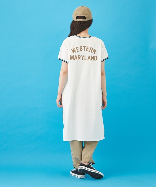 CUBE SUGAR（キューブシュガー）の「鹿の子ライン リブ クルーネック ワンピース（ワンピース・レディース・ホワイト/チャコールグレー/ベージュ・M）」の21枚目の写真