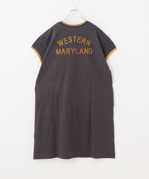 CUBE SUGAR（キューブシュガー）の「鹿の子ライン リブ クルーネック ワンピース（ワンピース・レディース・ホワイト/チャコールグレー/ベージュ・M）」の11枚目の写真