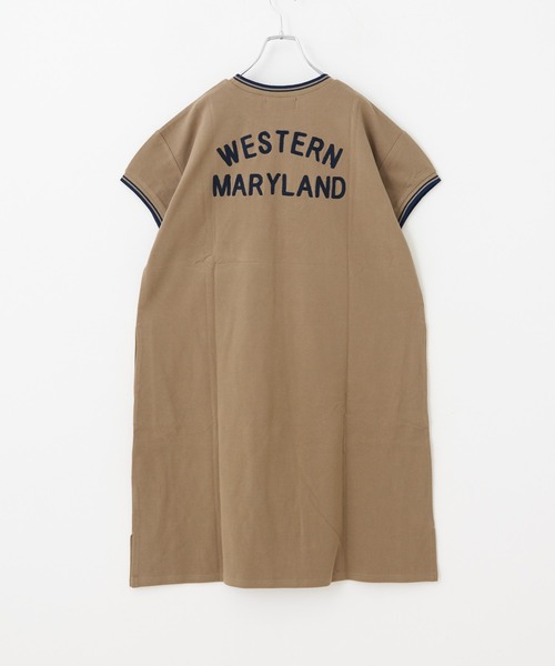 CUBE SUGAR（キューブシュガー）の「鹿の子ライン リブ クルーネック ワンピース（ワンピース・レディース・ホワイト/チャコールグレー/ベージュ・M）」の13枚目の写真