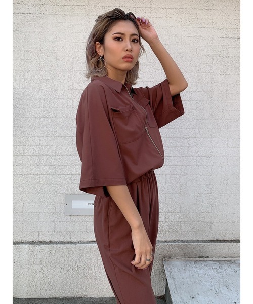 EGOIST（エゴイスト）の「フロントジップオールインワン（サロペット/オーバーオール・レディース・ブラック/ブラウン・S/M）」の10枚目の写真