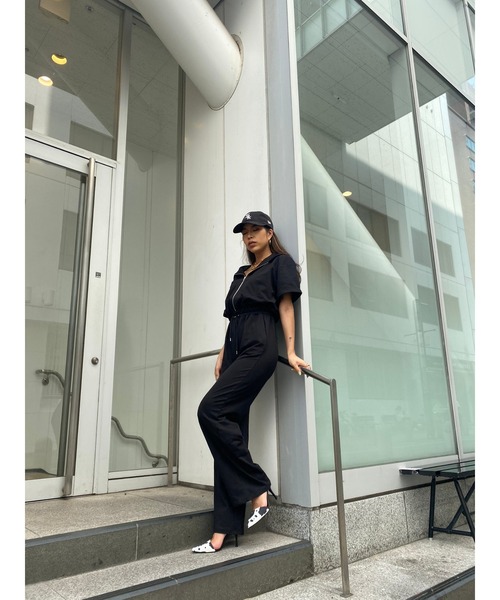 EGOIST（エゴイスト）の「フロントジップオールインワン（サロペット/オーバーオール・レディース・ブラック/ブラウン・S/M）」の14枚目の写真