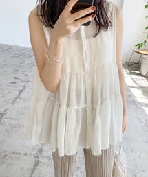 LIAN | ノースリーブシアーティアードブラウス(シャツ/ブラウス)