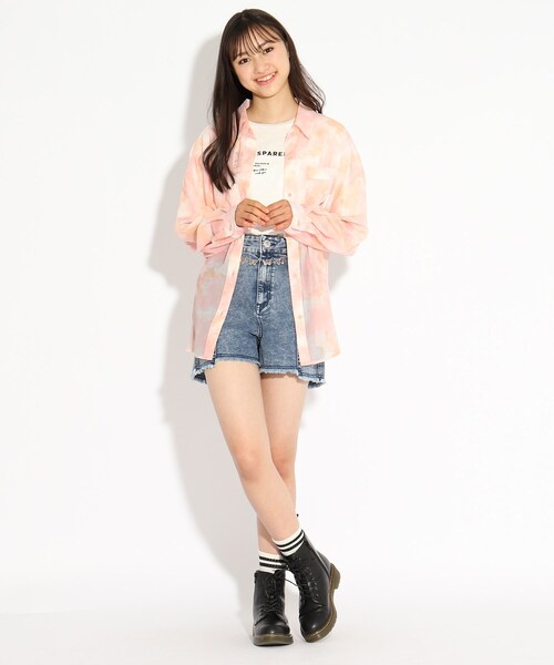 PINK-latte（ピンクラテ）の「◇透けシャツ+TシャツSET（シャツ