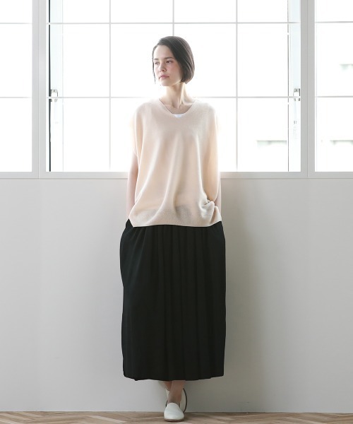 Pao de lo（パオデロ）の「美濃和紙ジレ（ニット/セーター・レディース・グレー/オレンジ/チャコールグレー・9号/7号）」の16枚目の写真