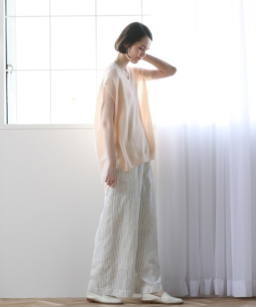 Pao de lo（パオデロ）の「美濃和紙ジレ（ニット/セーター・レディース・グレー/オレンジ/チャコールグレー・9号/7号）」の20枚目の写真