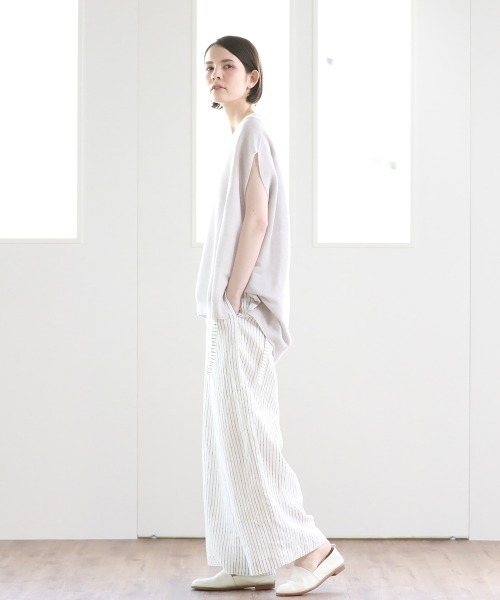 Pao de lo（パオデロ）の「美濃和紙ジレ（ニット/セーター・レディース・グレー/オレンジ/チャコールグレー・9号/7号）」の5枚目の写真