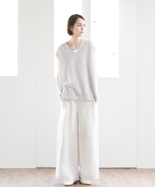 Pao de lo（パオデロ）の「美濃和紙ジレ（ニット/セーター・レディース・グレー/オレンジ/チャコールグレー・9号/7号）」の8枚目の写真