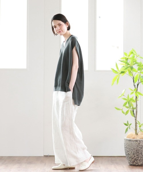 Pao de lo（パオデロ）の「美濃和紙ジレ（ニット/セーター・レディース・グレー/オレンジ/チャコールグレー・9号/7号）」の21枚目の写真