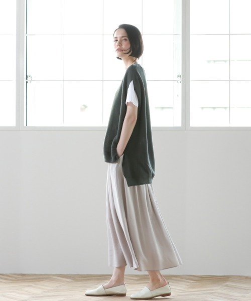 Pao de lo（パオデロ）の「美濃和紙ジレ（ニット/セーター・レディース・グレー/オレンジ/チャコールグレー・9号/7号）」の6枚目の写真