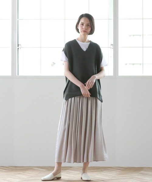 Pao de lo（パオデロ）の「美濃和紙ジレ（ニット/セーター・レディース・グレー/オレンジ/チャコールグレー・9号/7号）」の9枚目の写真