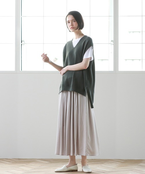 Pao de lo（パオデロ）の「美濃和紙ジレ（ニット/セーター・レディース・グレー/オレンジ/チャコールグレー・9号/7号）」の18枚目の写真