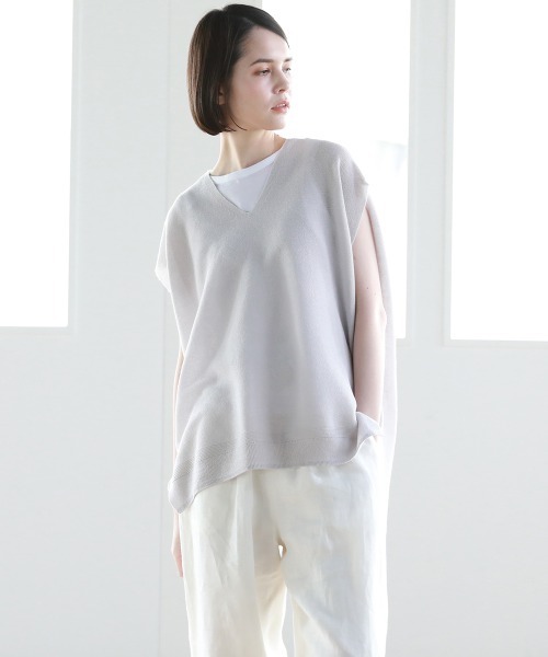 Pao de lo（パオデロ）の「美濃和紙ジレ（ニット/セーター・レディース・グレー/オレンジ/チャコールグレー・9号/7号）」の15枚目の写真