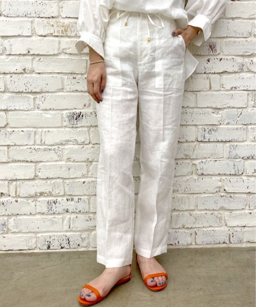 SHENERY（シーナリー）の「リネンドロストパンツ（その他パンツ・レディース・オフホワイト/ブルー/グリーン系その他・38/36）」の2枚目の写真