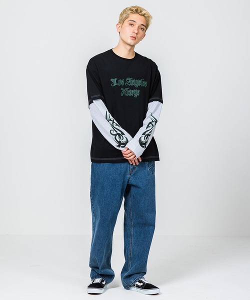 XLARGE（エクストララージ）の「TRIBAL LAYERED L/S TEE（Tシャツ/カットソー・メンズ・ブラック/ブラウン/グリーン・S/M/L/XL）」の14枚目の写真