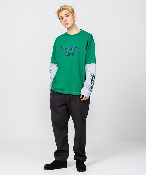 XLARGE（エクストララージ）の「TRIBAL LAYERED L/S TEE（Tシャツ/カットソー・メンズ・ブラック/ブラウン/グリーン・S/M/L/XL）」の15枚目の写真