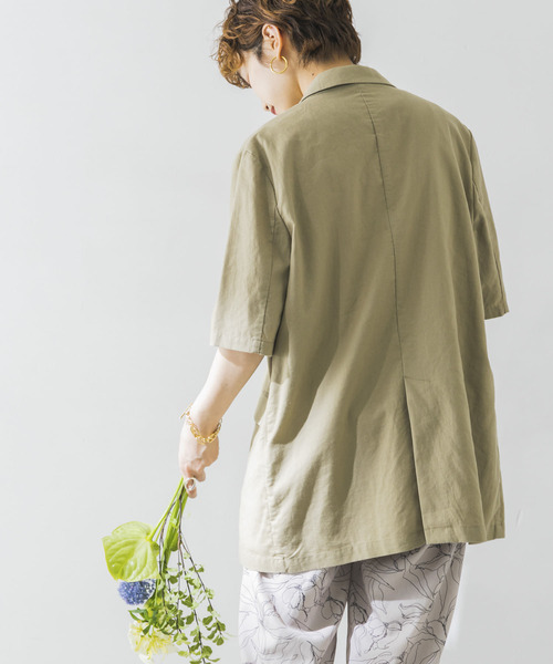 URBAN RESEARCH（アーバンリサーチ）の「リネン混ハーフスリーブジャケット（その他アウター・レディース・ベージュ/ライトカーキ・FREE）」の15枚目の写真