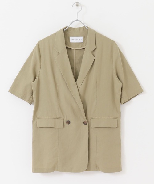 URBAN RESEARCH（アーバンリサーチ）の「リネン混ハーフスリーブジャケット（その他アウター・レディース・ベージュ/ライトカーキ・FREE）」の18枚目の写真