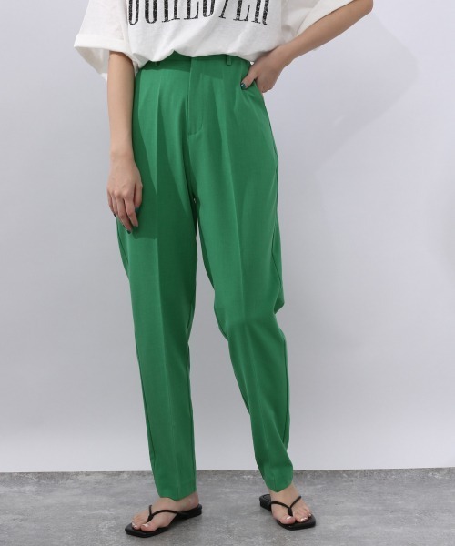 JEANASIS（ジーナシス）の「リネンライクストレッチテーパードパンツ/952779（その他パンツ・レディース・チャコールグレー/ベージュ/グリーン・FREE）」の3枚目の写真