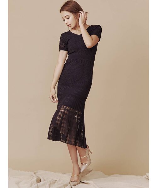 RESEXXY（リゼクシー）の「クロシェニットマーメイドワンピース（ワンピース・レディース・ブラック/ベージュ/ピンク・FREE）」の22枚目の写真