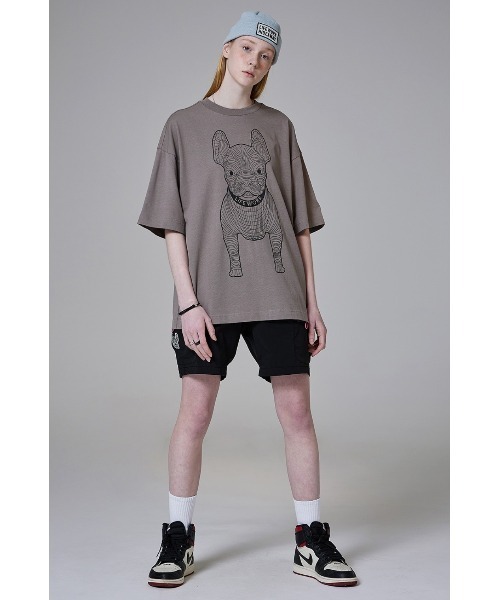 LIFE WORK（ライフワーク）の「『LIFE WORK/ライフワーク』Big Ladog Short Sleeve T-shirt/ビッグブルドックグラフィック 半袖Tシャツ（Tシャツ/カットソー・メンズ・ホワイト/ブルー/ホワイト×ブラック・M/L）」の9枚目の写真