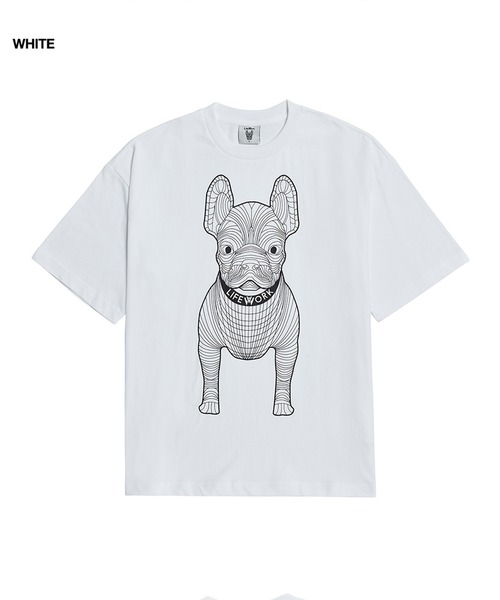 LIFE WORK（ライフワーク）の「『LIFE WORK/ライフワーク』Big Ladog Short Sleeve T-shirt/ビッグブルドックグラフィック 半袖Tシャツ（Tシャツ/カットソー・メンズ・ホワイト/ブルー/ホワイト×ブラック・M/L）」の20枚目の写真