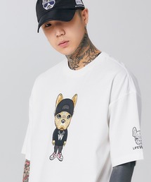『LIFE WORK/ライフワーク』Snapback Hipdog Short Sleeve T-shirt/スナップバック ヒップブルドック 半袖Tシャツ
