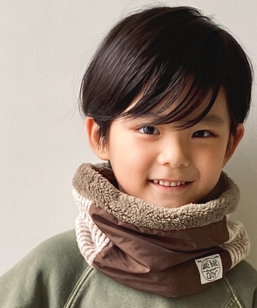 MAKE YOUR DAY(メイクユアデイ)の「リバーシブルネックウォーマー(ネックウォーマー/スヌード・キッズ・ブラック/ブラウン/カーキ/ピンク・FREE)」の1枚目の写真