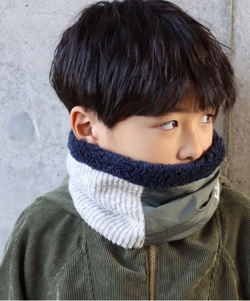 MAKE YOUR DAY(メイクユアデイ)の「リバーシブルネックウォーマー(ネックウォーマー/スヌード・キッズ・ブラック/ブラウン/カーキ/ピンク・FREE)」の3枚目の写真