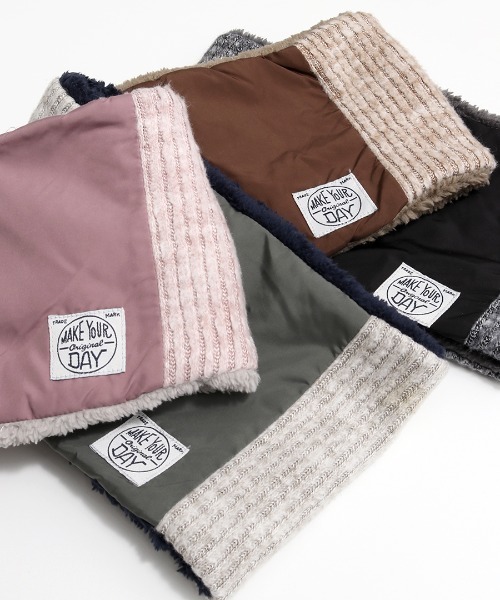 MAKE YOUR DAY(メイクユアデイ)の「リバーシブルネックウォーマー(ネックウォーマー/スヌード・キッズ・ブラック/ブラウン/カーキ/ピンク・FREE)」の8枚目の写真
