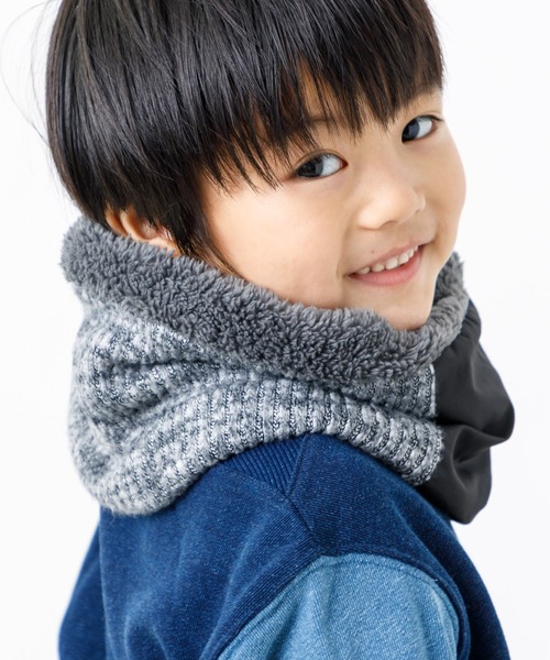 MAKE YOUR DAY(メイクユアデイ)の「リバーシブルネックウォーマー(ネックウォーマー/スヌード・キッズ・ブラック/ブラウン/カーキ/ピンク・FREE)」の5枚目の写真